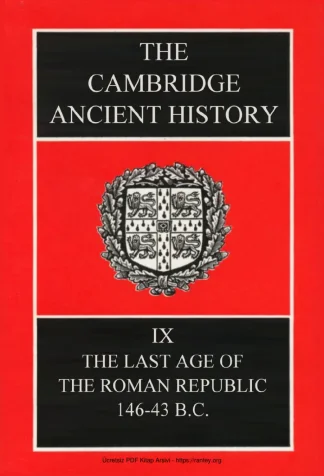 The Cambridge Ancient History Volume 9: The Last Age of the Roman Republic, 146–43 BC kitap kapağı