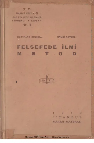 Felsefede İlm Metod kitap kapağı