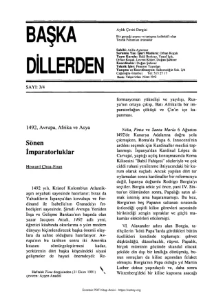 Başka Dillerden Dergisi Sayı 03 04 Nisan 1992