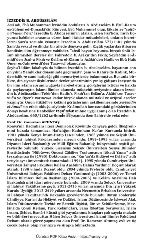 Abdusselm MülhatüI İtikad et Terhib an Salatir Regaib