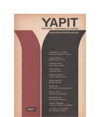 Yapıt Toplumsal Araştırmalar Dergisi Sayı 02 Aralık Ocak