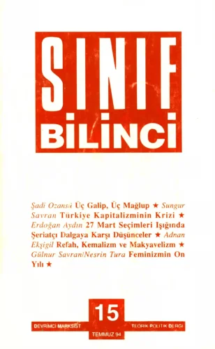 Sınıf Bilinci Dergisi Sayı 15 1994 Temmuz