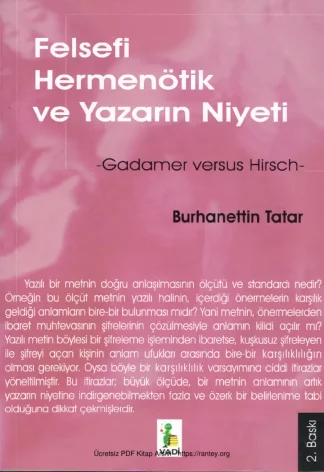 Felsefi Hermenötik ve Yazarın Niyeti