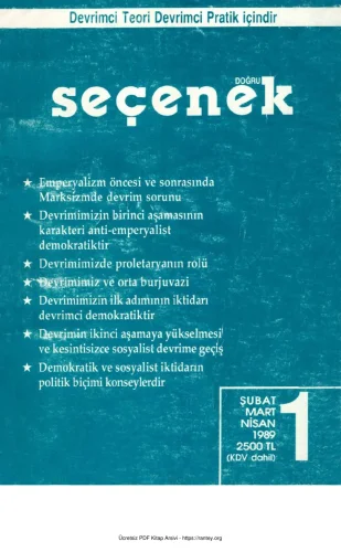 Doğru Seçenek Sayı 01 - Şubat Mart Nisan 1989