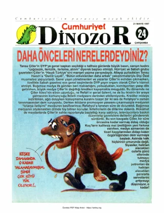 Dinozor Cumhuriyet Parasız Eki Sayı 24
