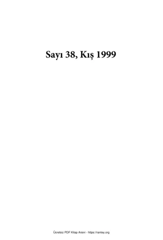 Defter Sayı 038 - Kış 1999