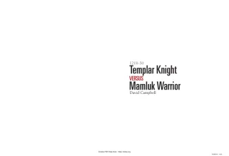 Templar Knight Mamluk Warrior 1218 1250
