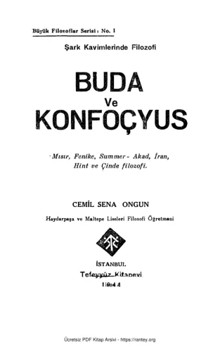 Ongun Buda ve Konfoçyus Şark Kavimlerinde Filozofi