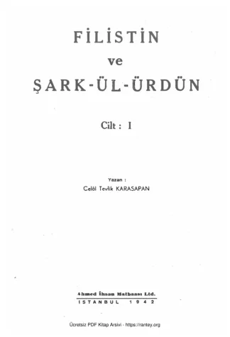 Filistin ve Şark ül Ürdün 1