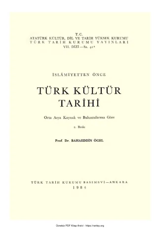 İslamiyet'ten Önce Türk Kültür Tarihi