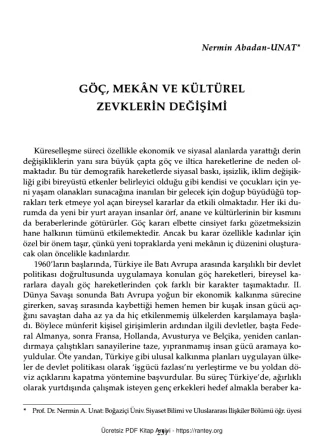 Kadın ve Mekan Turkuaz Yayınları Nermin Abadan Unat kitap kapağı