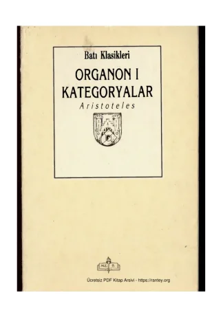 Organon 1 Kategorileri MEB Yayınları