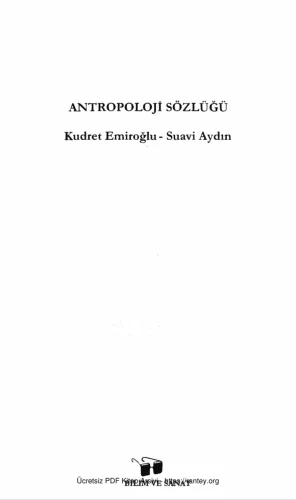 Suavi Aydın Antropoloji Sözlüğü Bilim ve Sanat Yayınları kitap kapağı