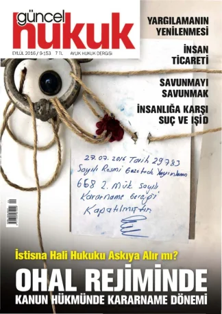 Güncel Hukuk Sayı 153 - Eylül 2016 kitap kapağı
