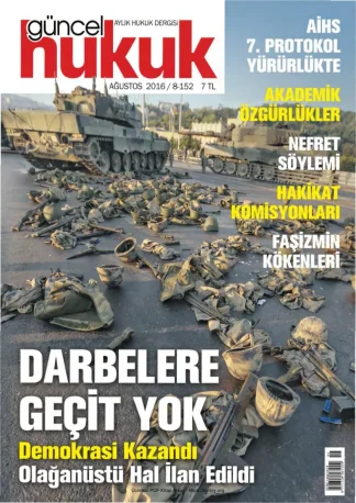 Güncel Hukuk Sayı 152 - Ağustos 2016 kitap kapağı