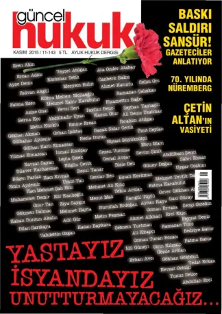 Güncel Hukuk Sayı 143 - Kasım 2015