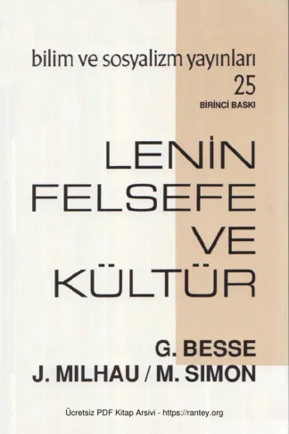 vd Lenin Felsefe ve Kültür Bilim ve Sosyalizm Yayınları kitap kapağı