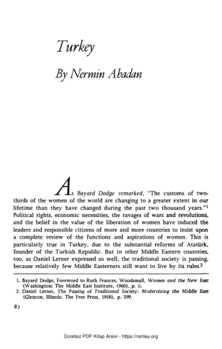 Women in the Modern World Free Press Nermin Abadan Unat