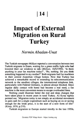 Culture and Economy Changes in Turkish Villages The Eothen Press Nermin Abadan Unat