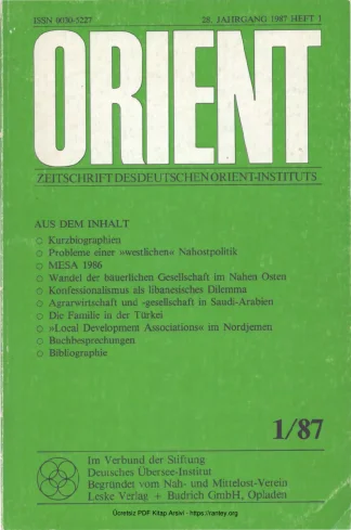 Orient 28 Jahrgang 1987 Heft 1