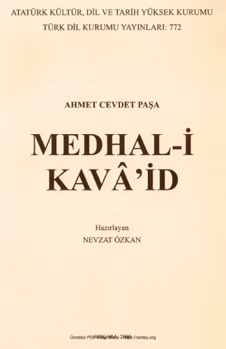 Ahmed Cevdet Paşa Medhali Kavaid TDK Yayınları
