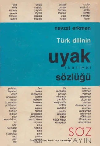 Türk Dilinin Uyak Kafiye Sözlüğü Söz Yayınları