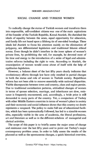 Unat Women in Turkish Society Leiden E J Brill kitap kapağı
