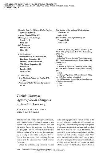 Unat Turkish Womwn As Agents of Social Change in a Pluralist Democracy kitap kapağı