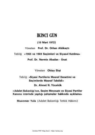 Unat Hürriyet Gazetesi Seçim Semineri 1972