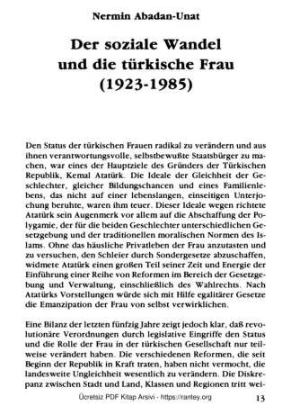 Unat DieFrau İndertürkischen Gesellschaft Dağyeli Verlag Nermin Abadan Unat