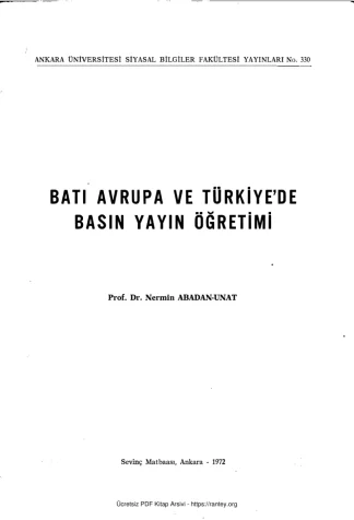 Unat Batı Avrupa ve Türkiyede Basın Yayın Öğretimi