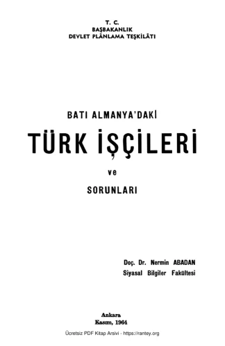 Batı Almanyadaki Türk İşçileri ve Sorunları BDPT Yayınları