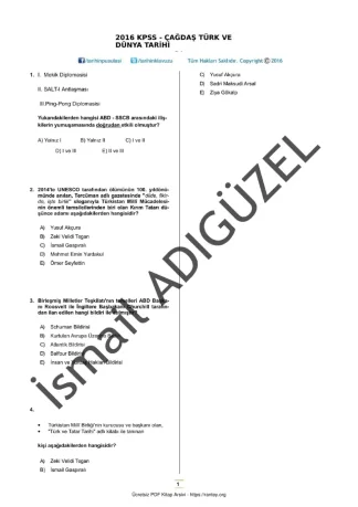 İSMAİL ADIGÜZEL ÇAĞDAŞ KONUSU 110 SORU CEVAPLARI SONUNDA