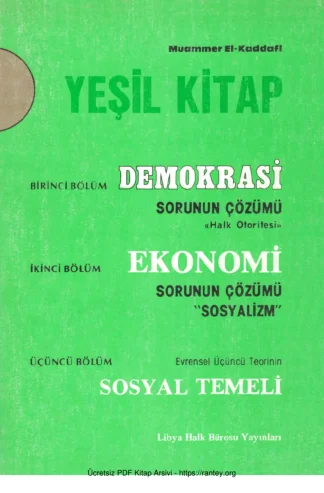 Kaddafi Yeşil Kitap Libya Halk Bürosu Yayınları