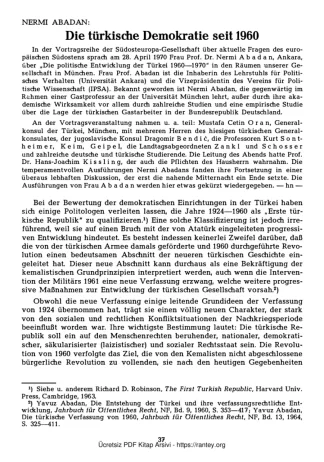 Südosteuropa Gesellschaft No 2 10 Jahrgang Mai August 1970 Nermin Abadan Unat