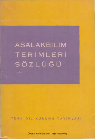 Asalakbilim Terimleri Sözlüğü TDK Yayınları