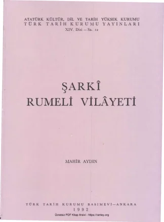 Şarki Rumeli Vilayeti TTK Yayınları