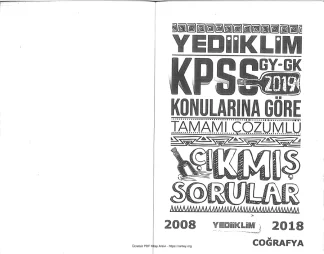 YEDİİKLİM GK GY 2008 2018 COĞRAFYA ÇÖZÜMLÜ ÇIKMIŞ SORULAR