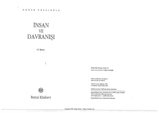 İnsan ve Davranışı kitap kapağı
